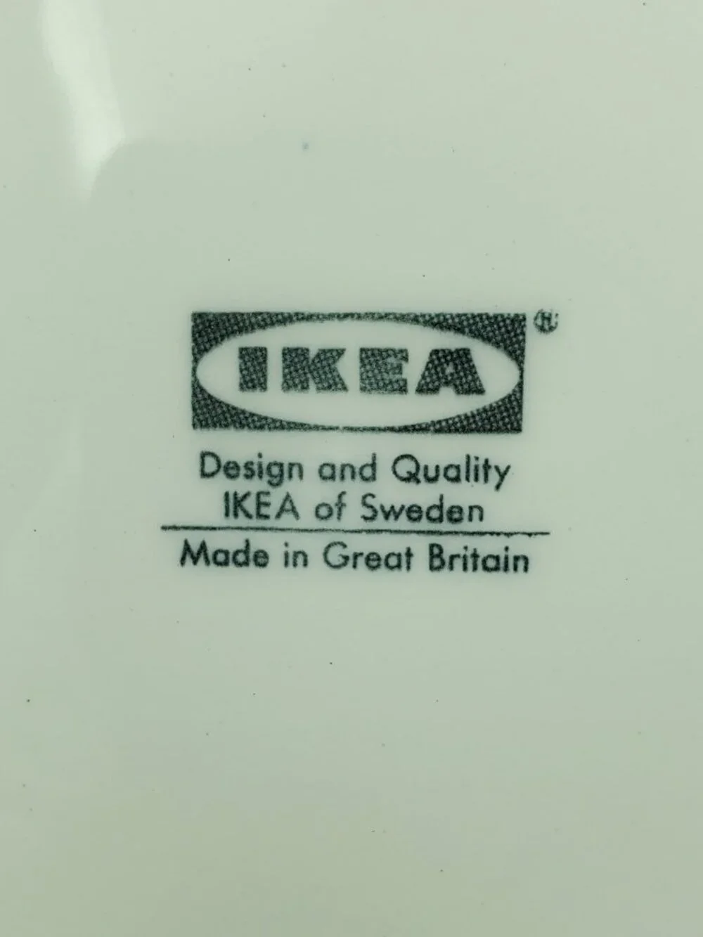 IKEA White Dinner Plates With Green Strawberries Flowers & Leaves